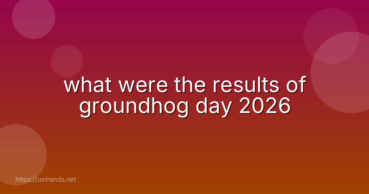 what were the results of groundhog day 2026