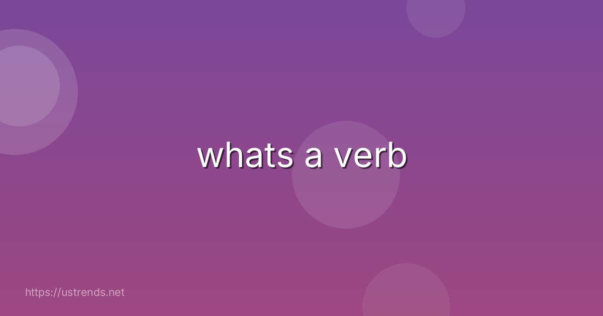 whats a verb