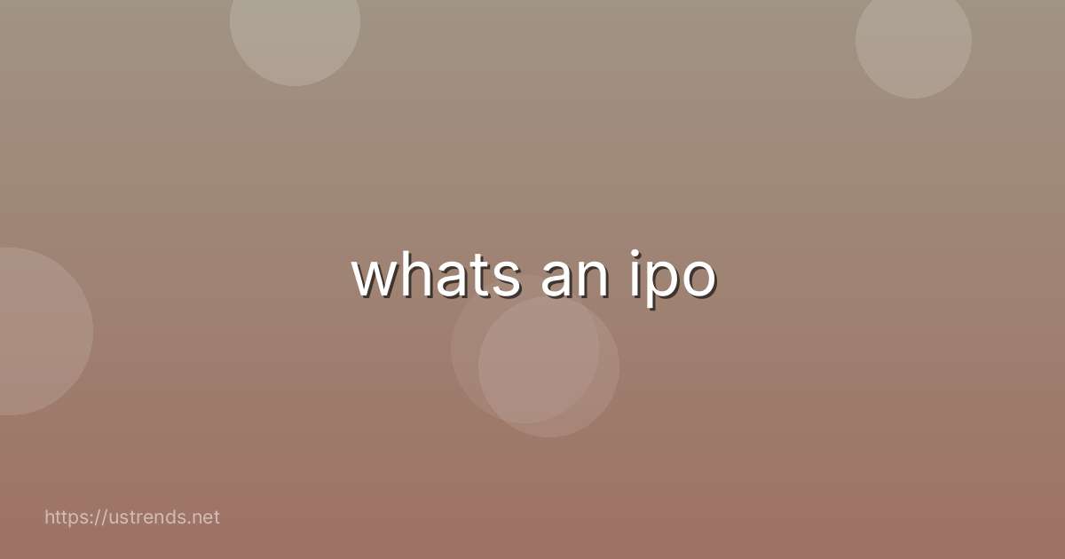 whats an ipo