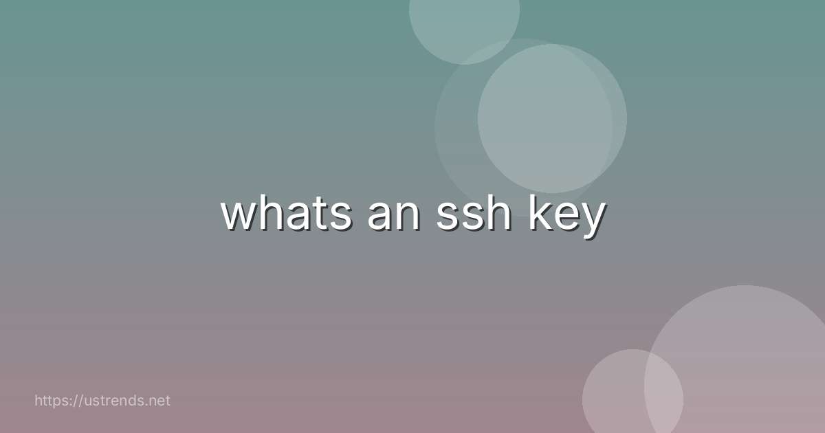 whats an ssh key