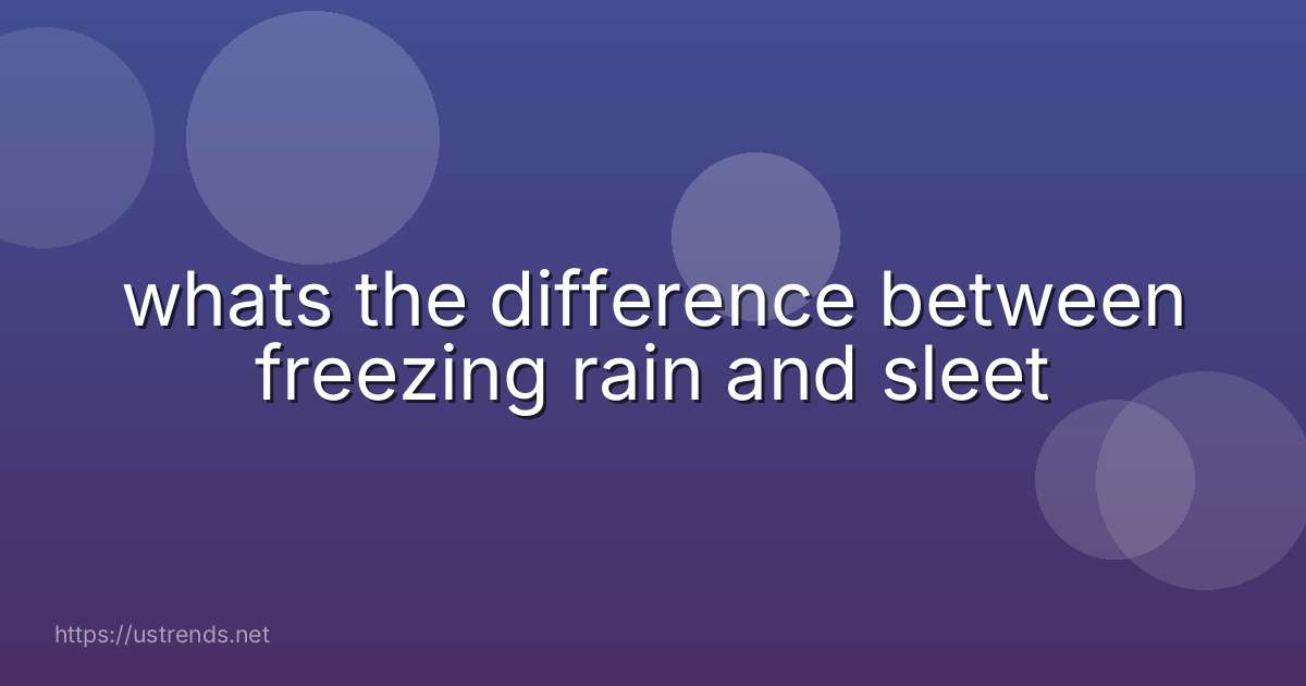 whats the difference between freezing rain and sleet
