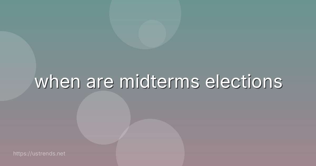 when are midterms elections