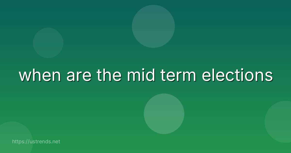 when are the mid term elections