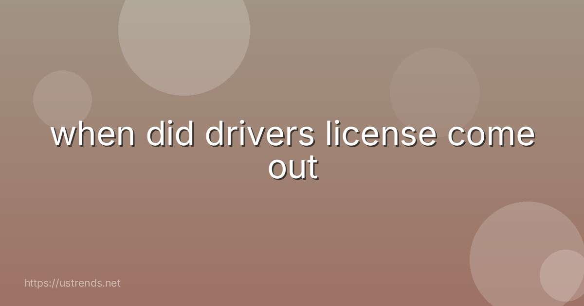 when did drivers license come out