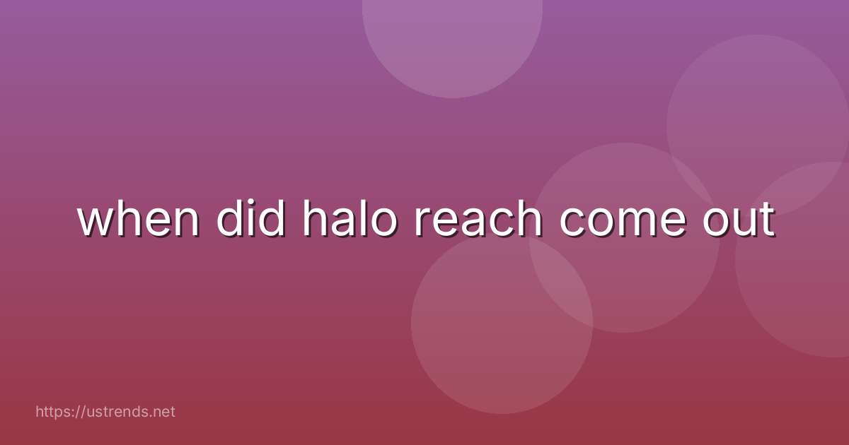 when did halo reach come out