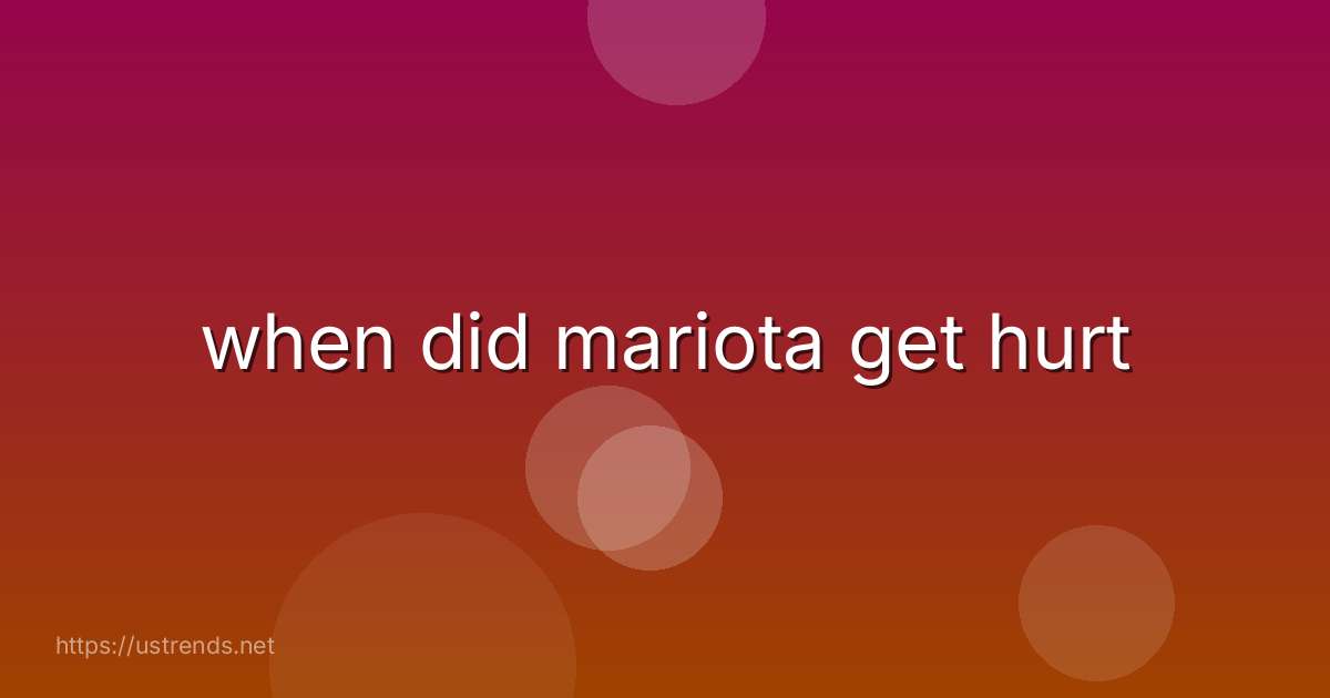 when did mariota get hurt