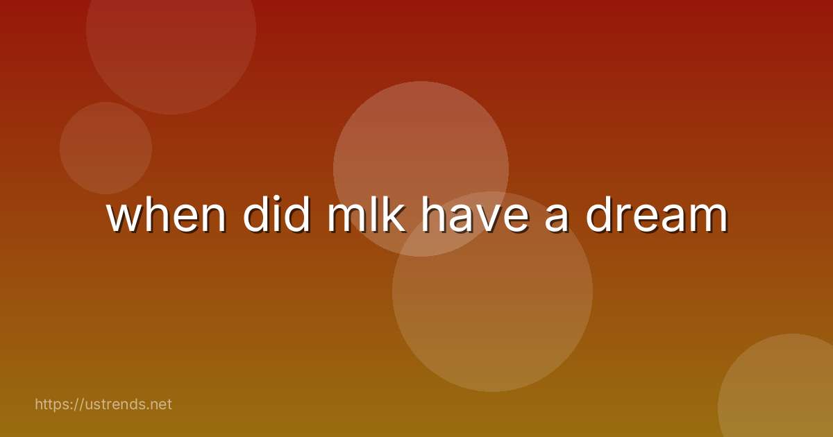 when did mlk have a dream