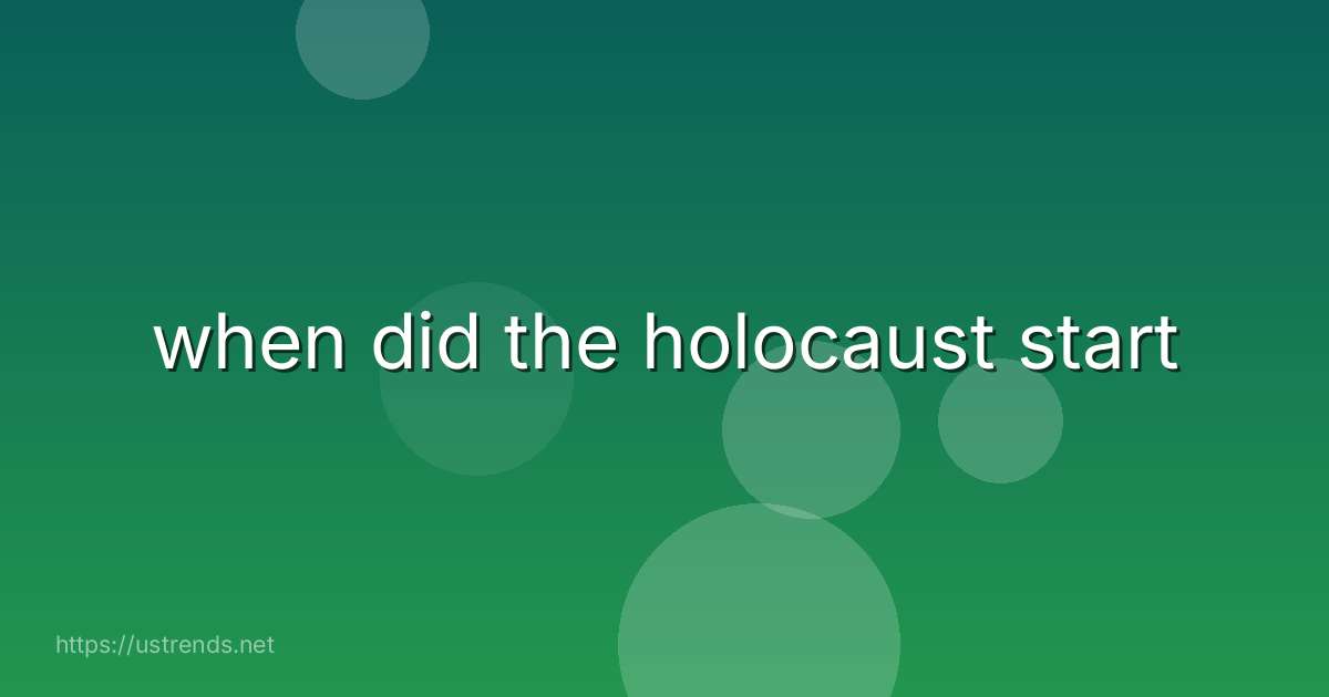 when did the holocaust start