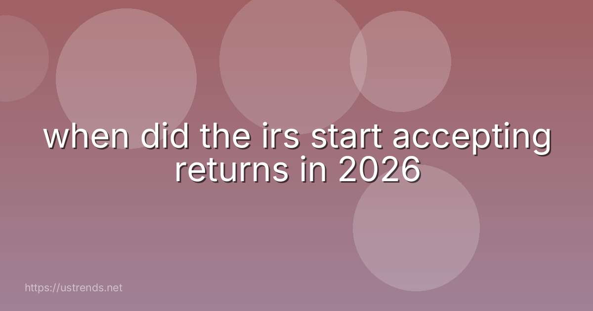when did the irs start accepting returns in 2026