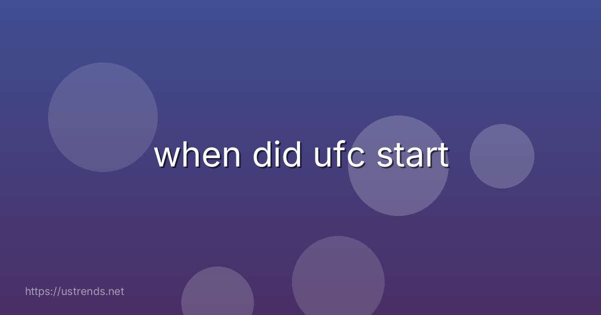 when did ufc start