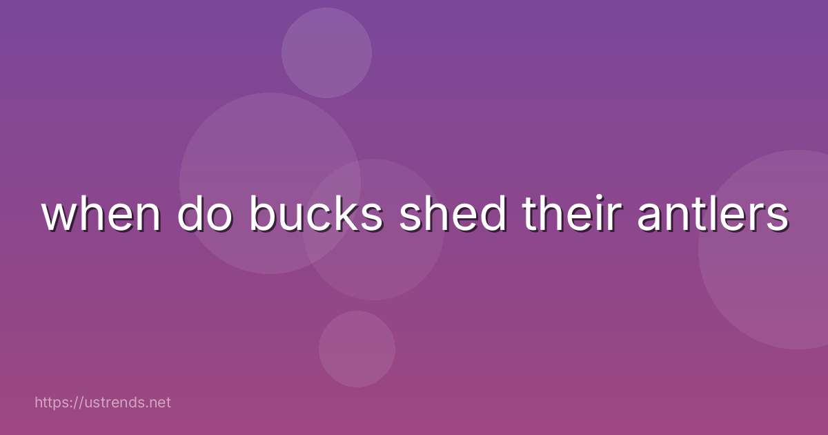 when do bucks shed their antlers