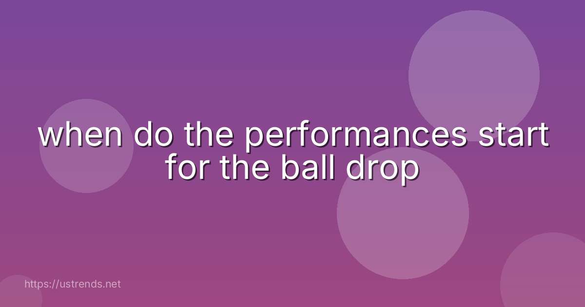 when do the performances start for the ball drop