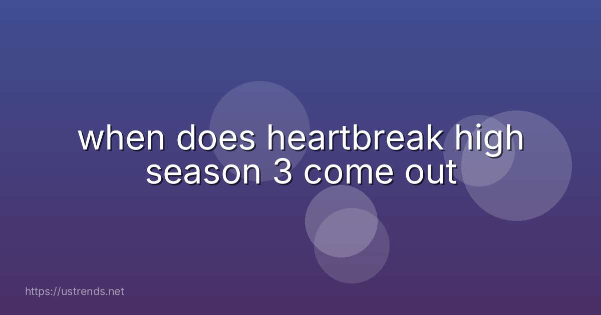 when does heartbreak high season 3 come out