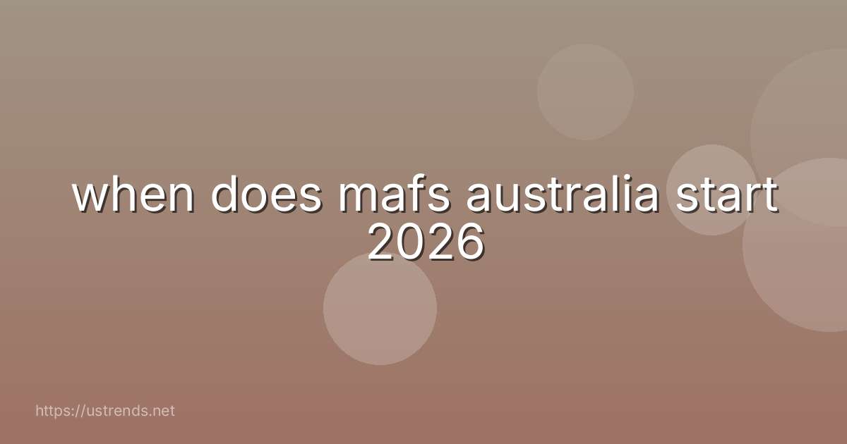 when does mafs australia start 2026