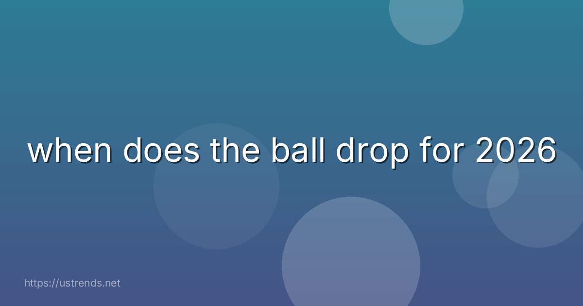 when does the ball drop for 2026