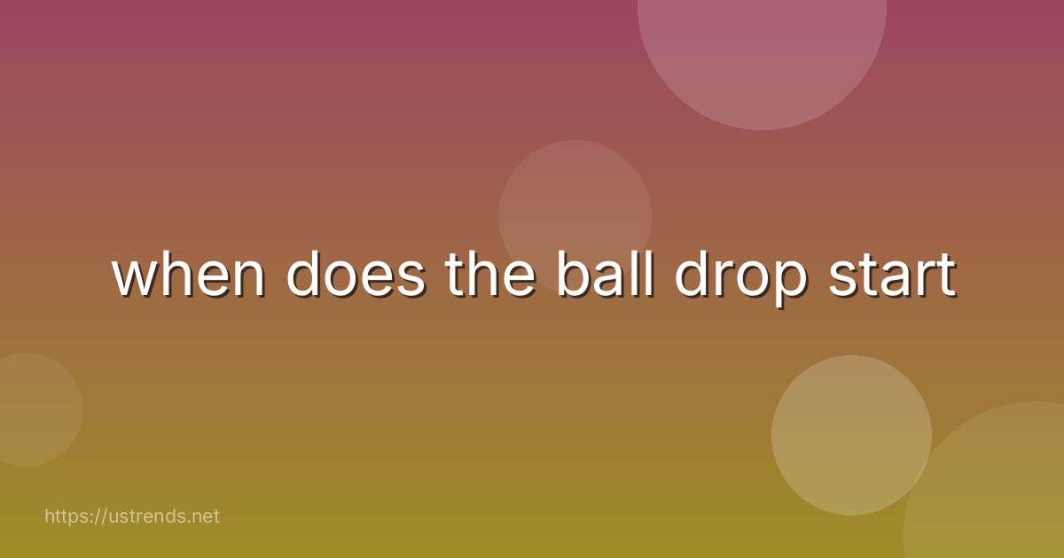 when does the ball drop start