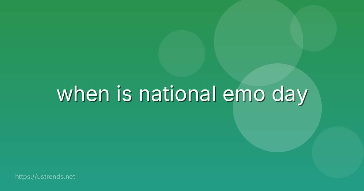 when is national emo day