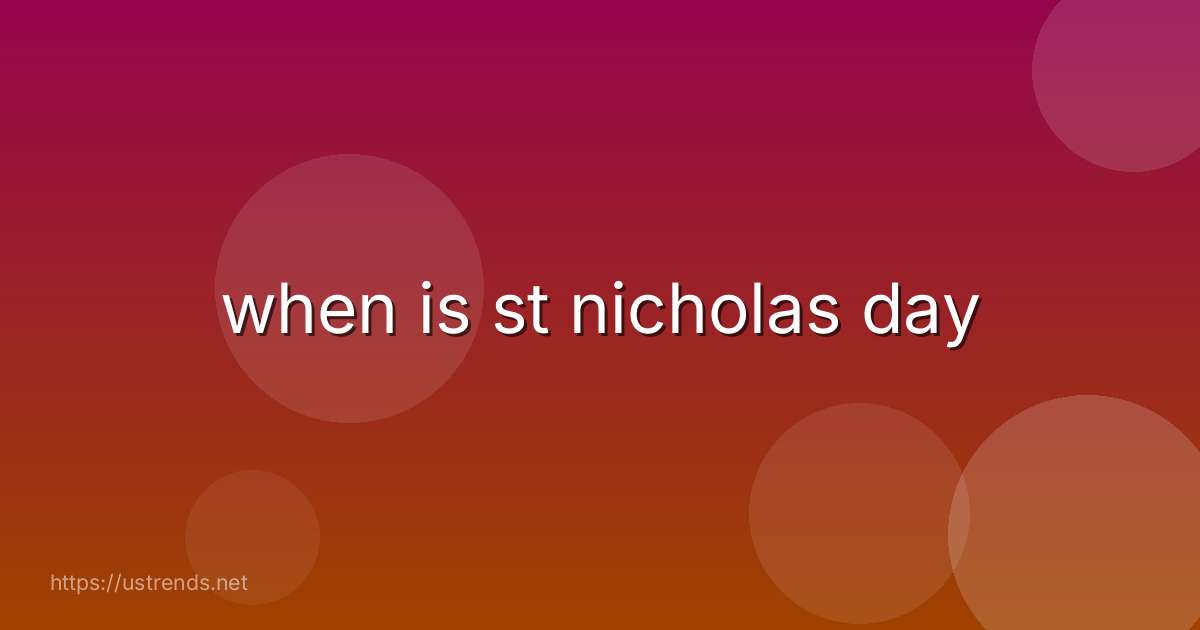 when is st nicholas day