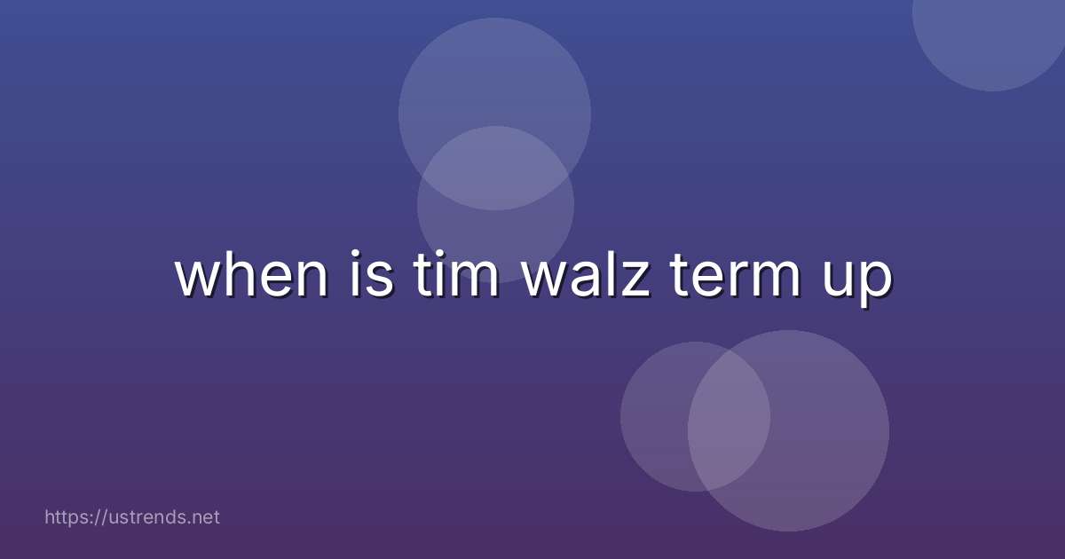 when is tim walz term up