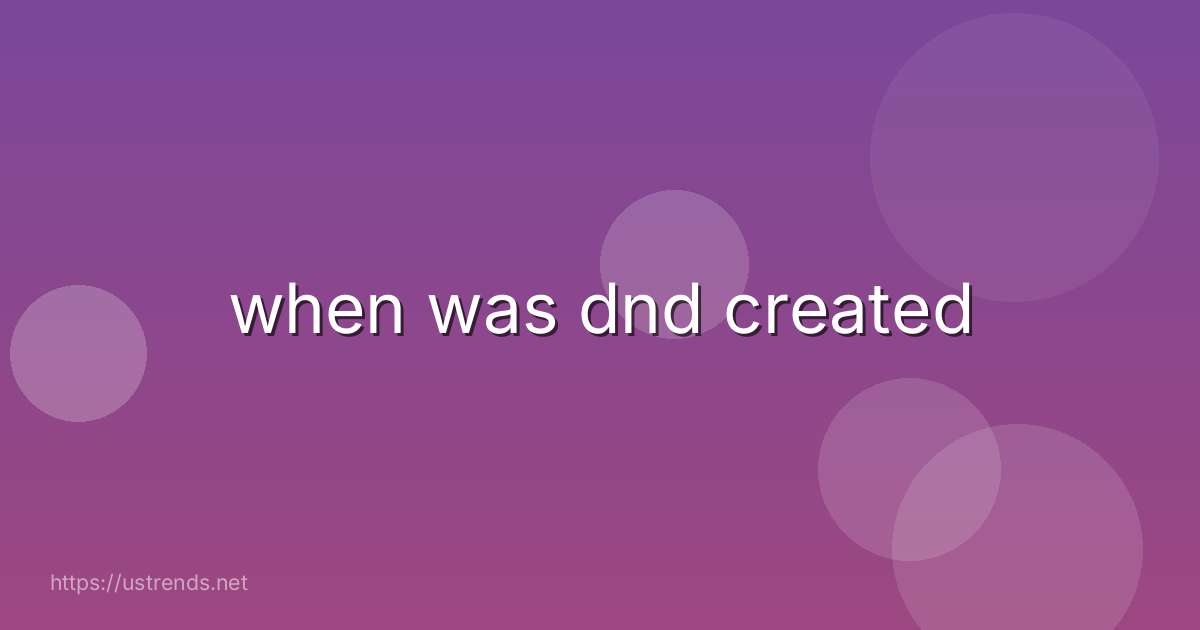 when was dnd created