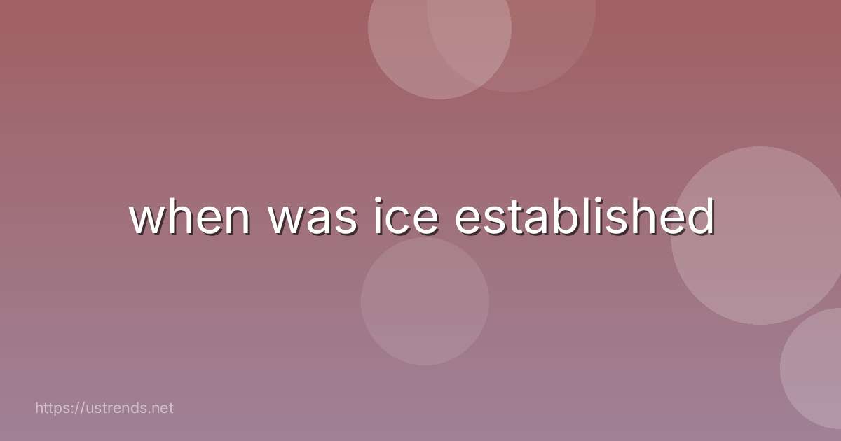when was ice established
