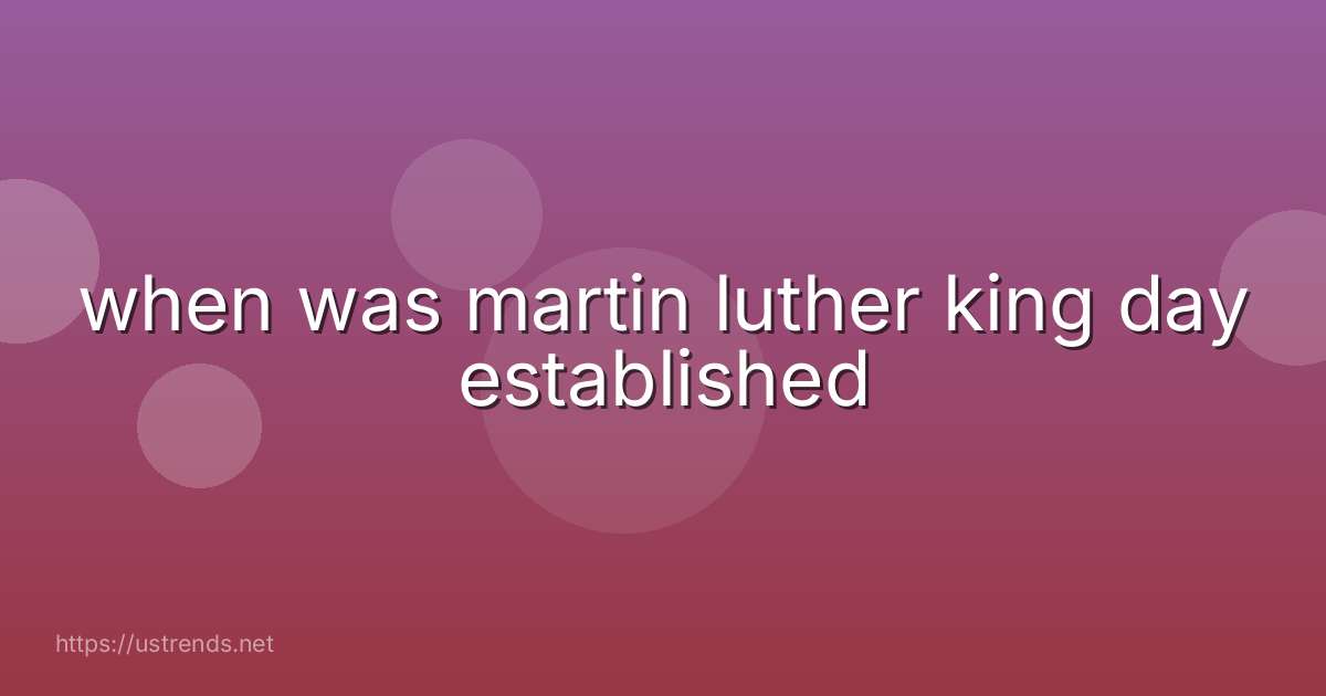 when was martin luther king day established