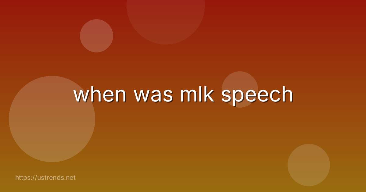 when was mlk speech