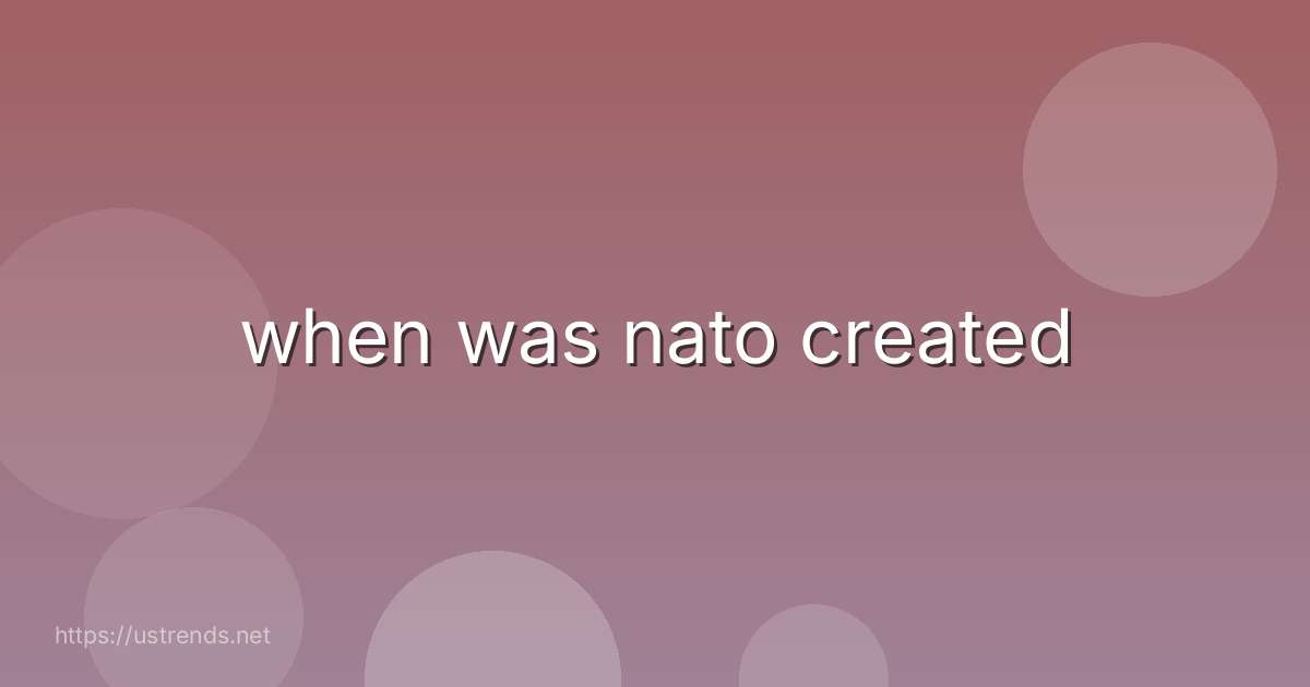 when was nato created