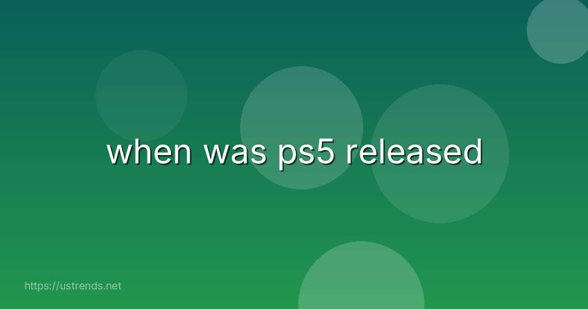 when was ps5 released