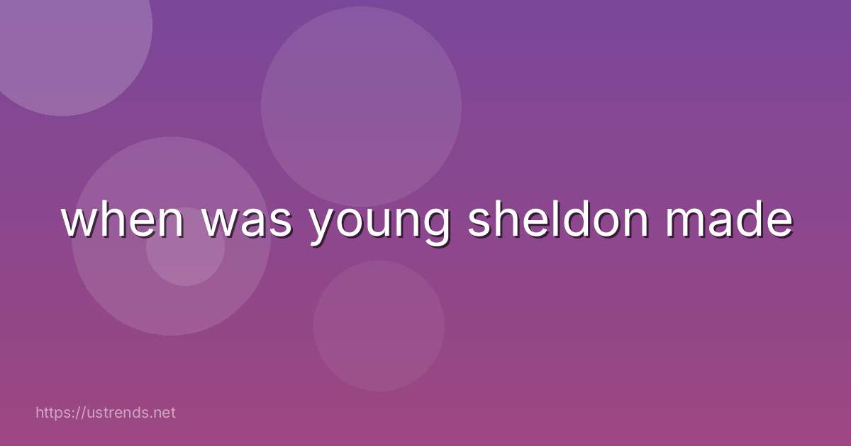 when was young sheldon made