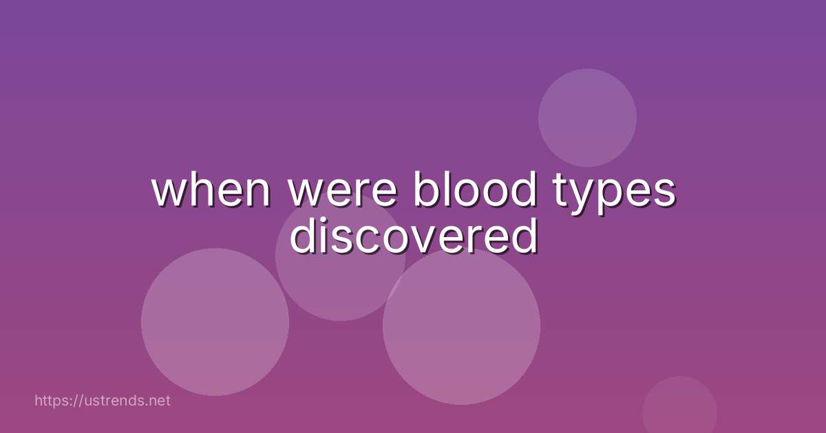 when were blood types discovered