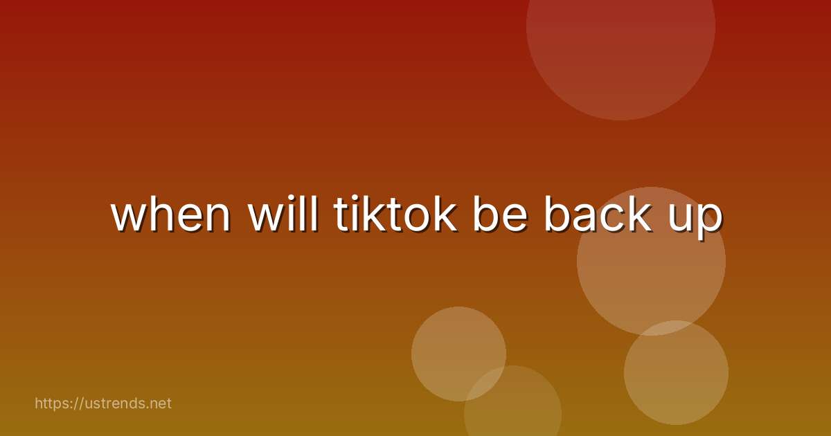 when will tiktok be back up