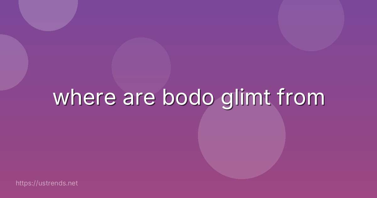 where are bodo glimt from