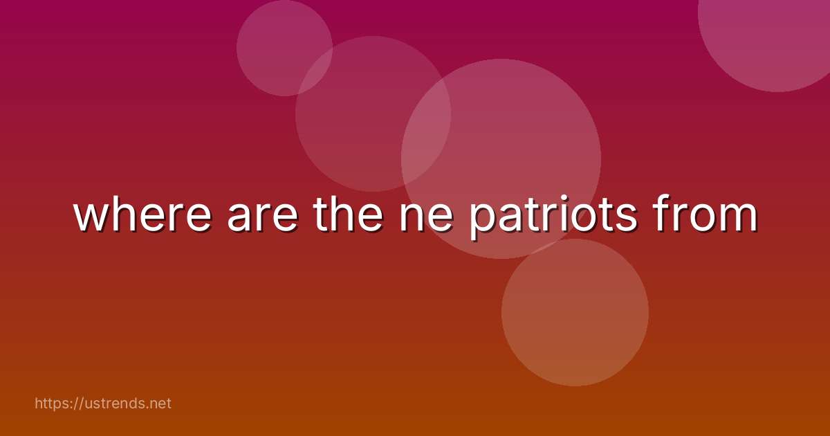 where are the ne patriots from