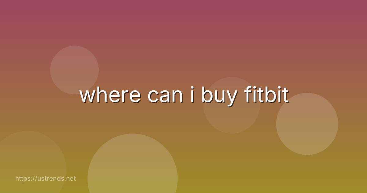 where can i buy fitbit