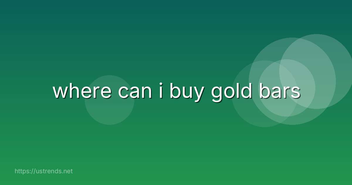 where can i buy gold bars