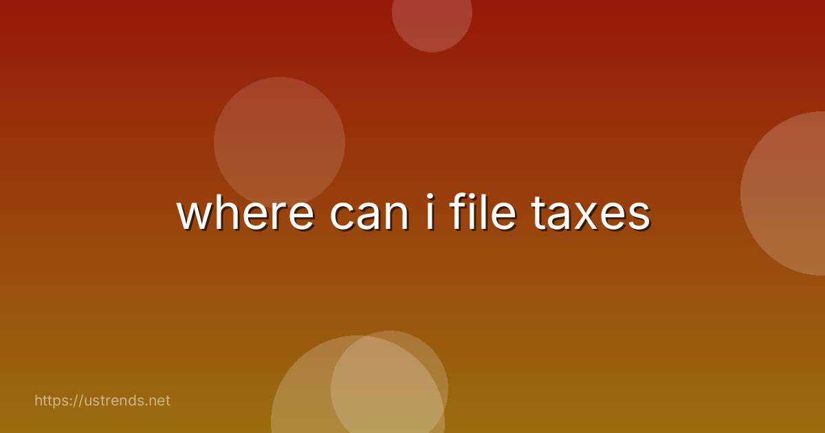 where can i file taxes