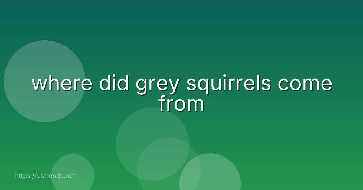 where did grey squirrels come from