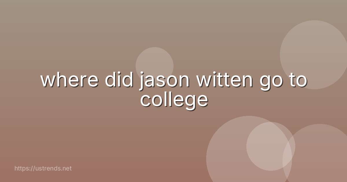 where did jason witten go to college