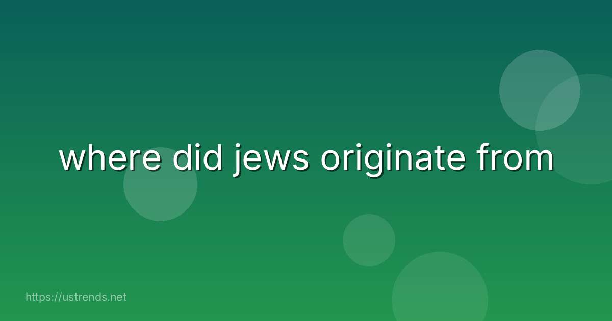 where did jews originate from