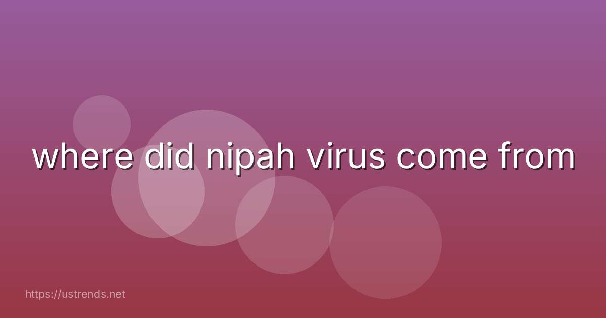 where did nipah virus come from