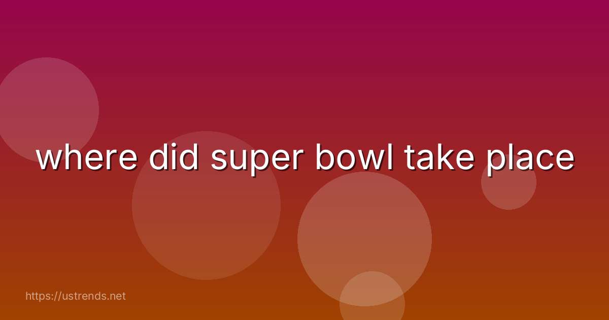 where did super bowl take place