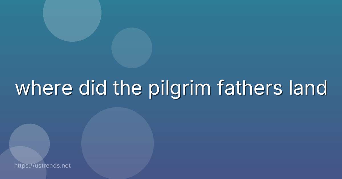 where did the pilgrim fathers land