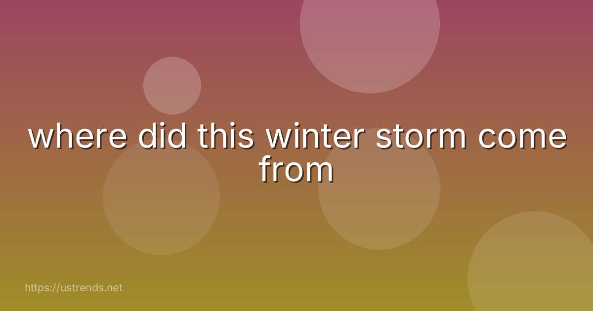 where did this winter storm come from