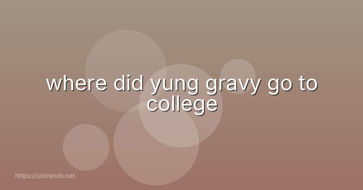 where did yung gravy go to college