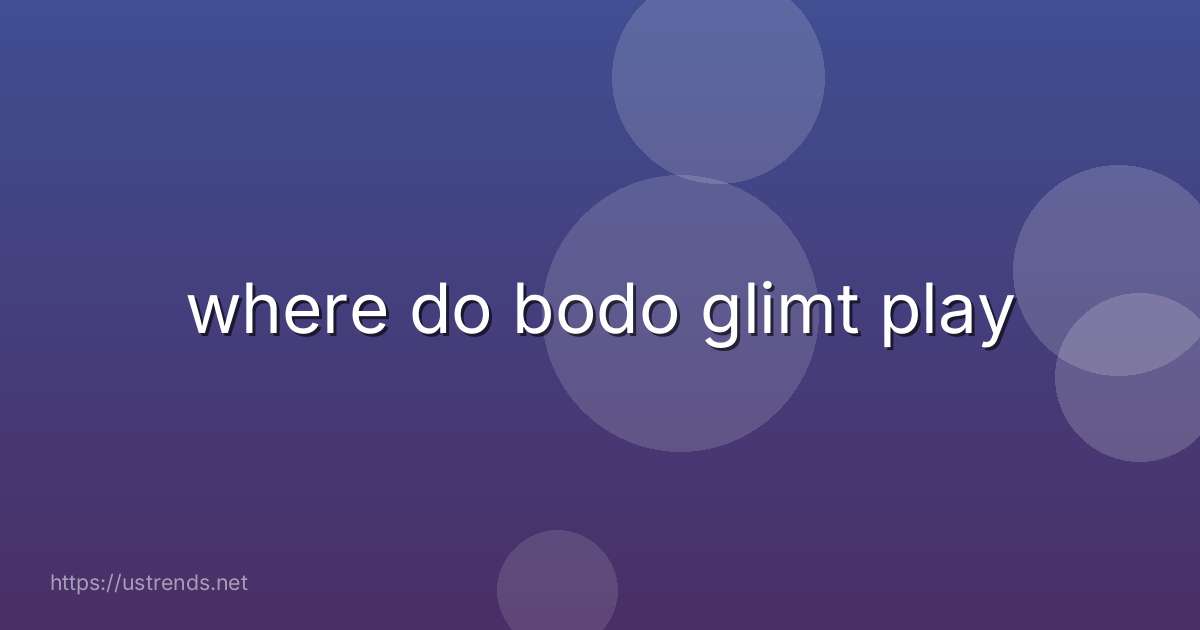 where do bodo glimt play