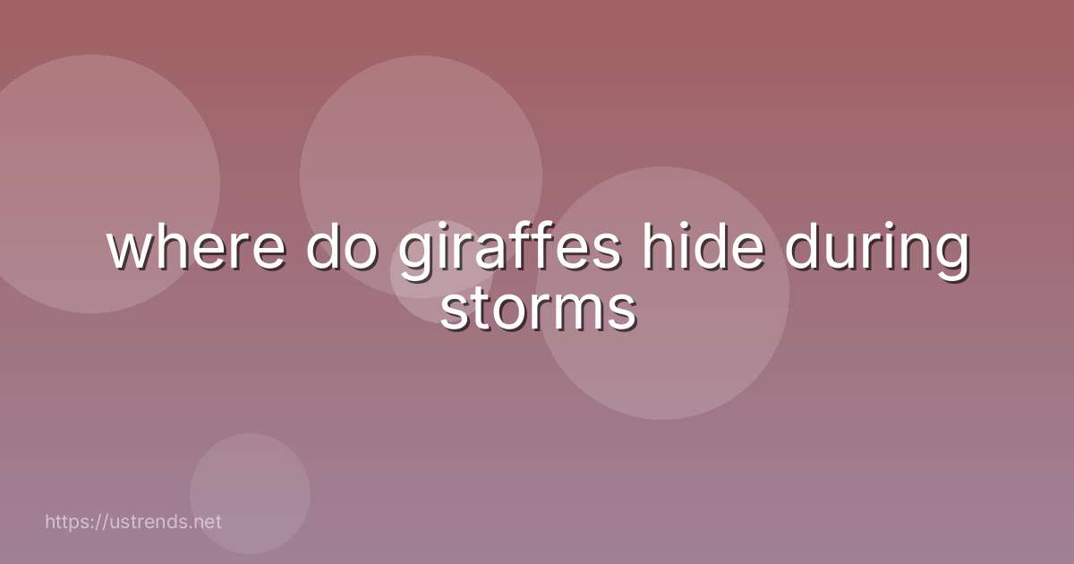 where do giraffes hide during storms