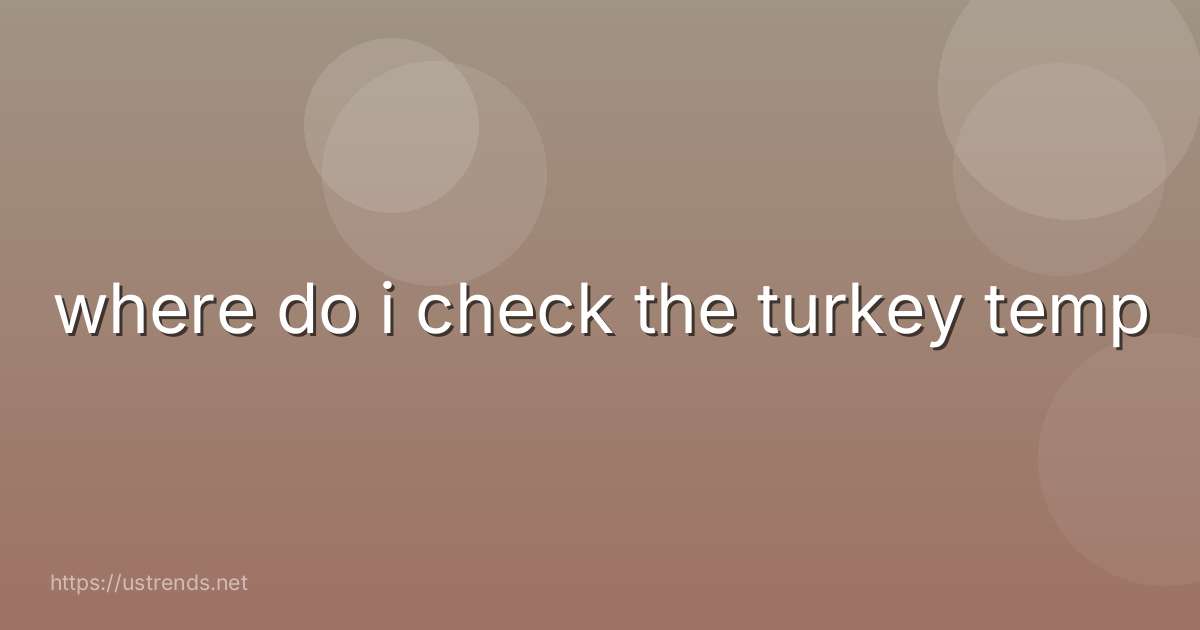 where do i check the turkey temp