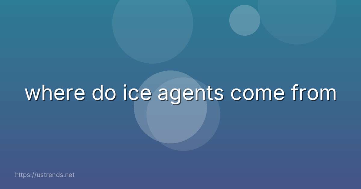 where do ice agents come from