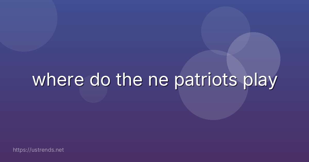 where do the ne patriots play